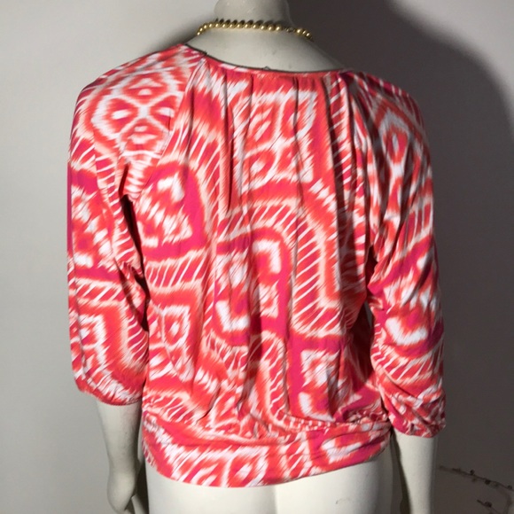 Chico’s Colorful Peasant Style Blouse Top size 1 - Picture 7 of 9